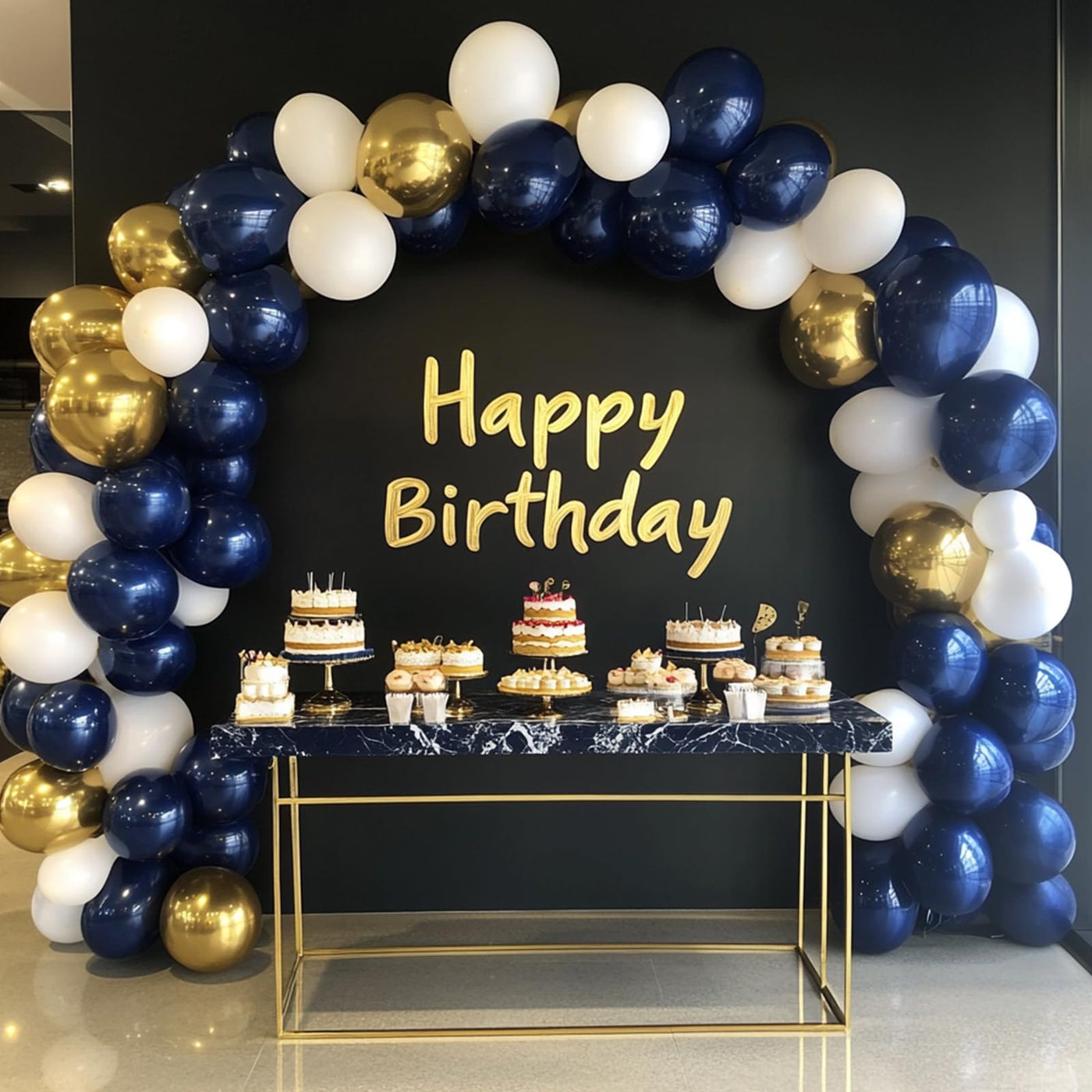 RUBFAC 135pcs Gold Balloons Different Sizes 18 12 10 5 Inch for Garland Arch, Latex Metallic Balloon for Birthday Graduation Party Wedding Decorations Backdrop Bliss