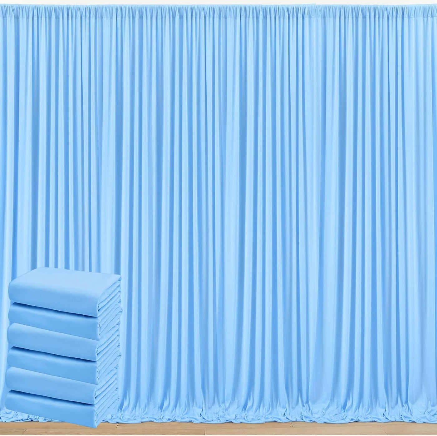 50 ft x 10 ft Wrinkle Free White Backdrop Curtain for Wedding Parties, Polyester Photo Backdrop Drapes for Baby Shower Birthday Party Backdrop Stand, Bulk Thick Background Curtains, 5x10FT 10 Panels - Backdrop Bliss50 ft x 10 ft Wrinkle Free White Backdrop Curtain for Wedding Parties, Polyester Photo Backdrop Drapes for Baby Shower Birthday Party Backdrop Stand, Bulk Thick Background Curtains, 5x10FT 10 Panels