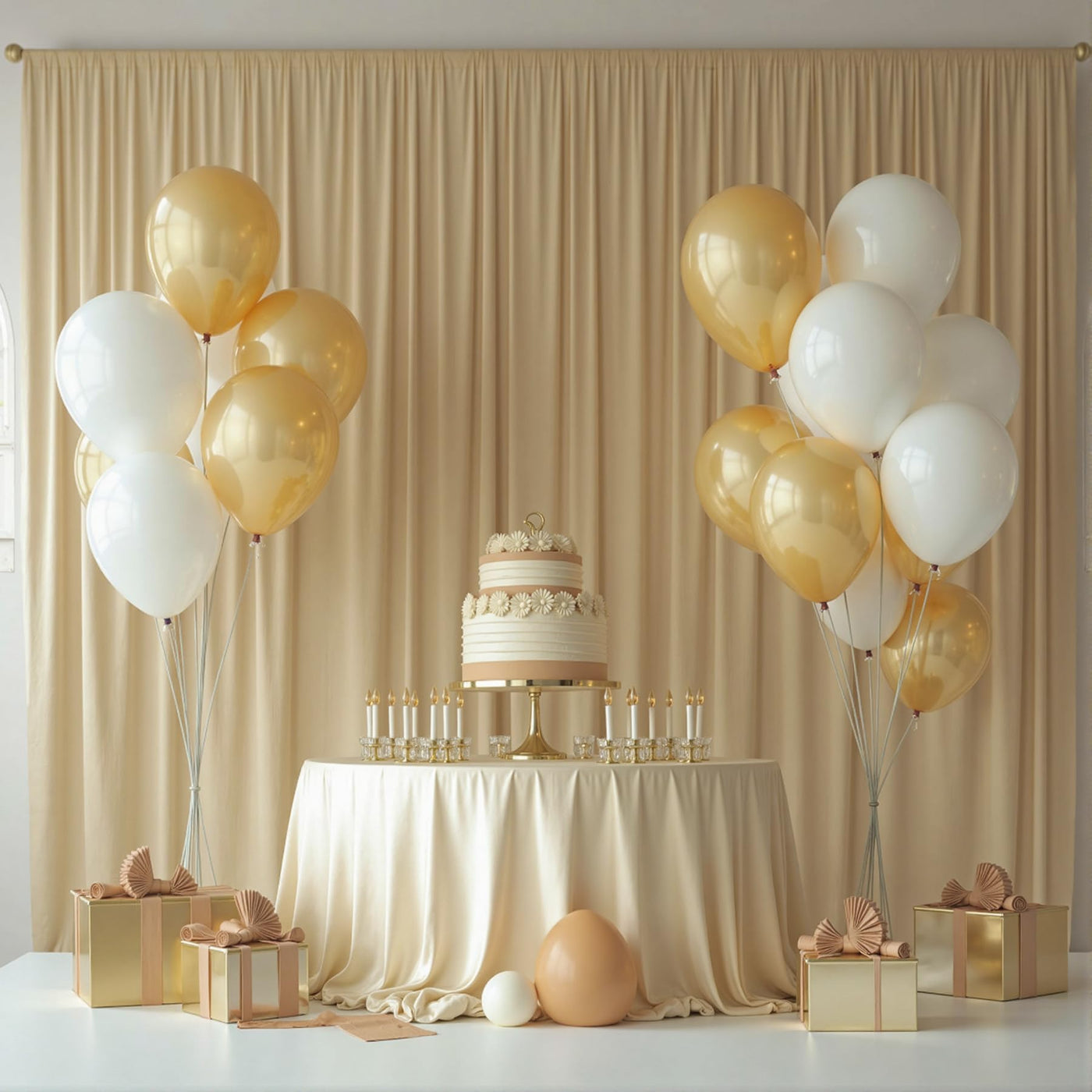 40FTx12FT White Wrinkle - Free Wedding Backdrop Curtain - Silky Washable White Polyester Drapes for Baby Showers, Birthday Parties, Photography, and Wedding Receptions - 8 Panels 5FTx12FT - Backdrop Bliss40FTx12FT White Wrinkle - Free Wedding Backdrop Curtain - Silky Washable White Polyester Drapes for Baby Showers, Birthday Parties, Photography, and Wedding Receptions - 8 Panels 5FTx12FT