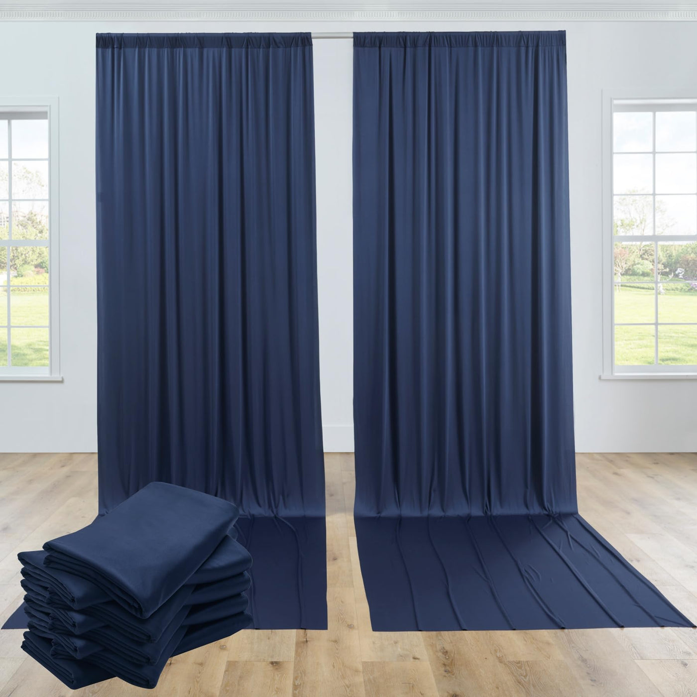 40FTx12FT White Wrinkle - Free Wedding Backdrop Curtain - Silky Washable White Polyester Drapes for Baby Showers, Birthday Parties, Photography, and Wedding Receptions - 8 Panels 5FTx12FT - Backdrop Bliss40FTx12FT White Wrinkle - Free Wedding Backdrop Curtain - Silky Washable White Polyester Drapes for Baby Showers, Birthday Parties, Photography, and Wedding Receptions - 8 Panels 5FTx12FT