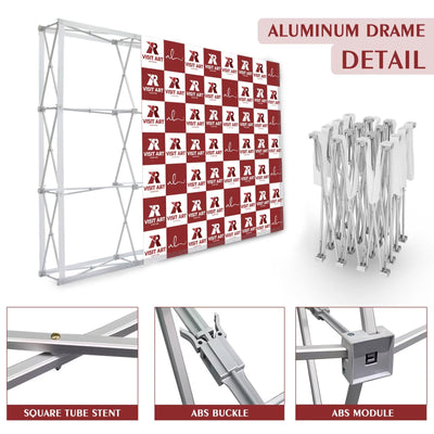 Custom Pop Up Display Trade Show Backdrop with Stand 7.5 x 7.5 FT Large Tension Fabric Backdrop Display Portable Tradeshow Booth Display Banner for Business,Campuses, Weddings, Corporate - Backdrop BlissCustom Pop Up Display Trade Show Backdrop with Stand 7.5 x 7.5 FT Large Tension Fabric Backdrop Display Portable Tradeshow Booth Display Banner for Business,Campuses, Weddings, Corporate