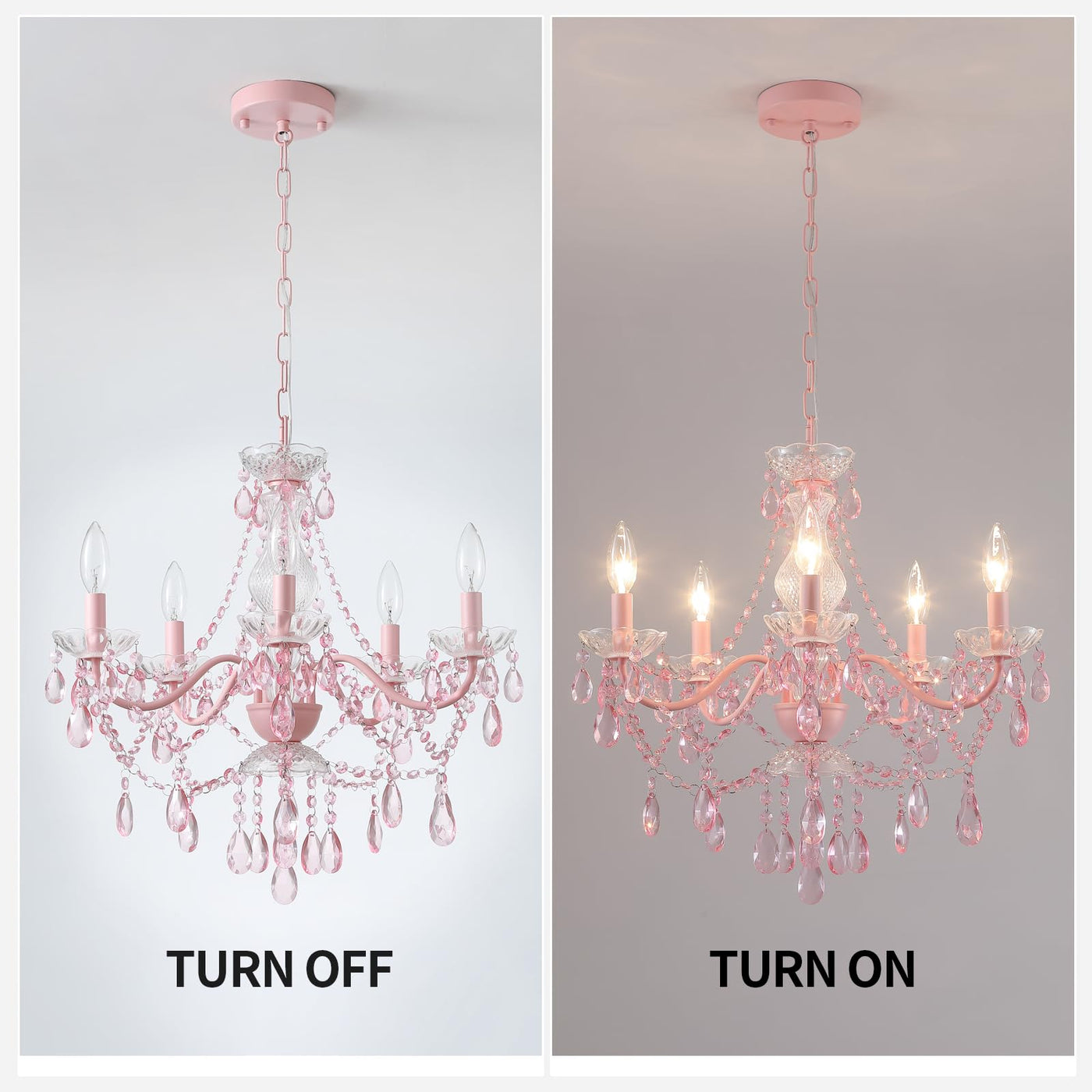 Plug in Crystal Ceramic White Chandelier, Glass Chandeliers,White crystal Hanging Pendant Light with Clear Cord and On/Off, 4 Light Crystal Chandelier for wedding, Kitchen, Dining,Foyer, Mini room Backdrop Bliss