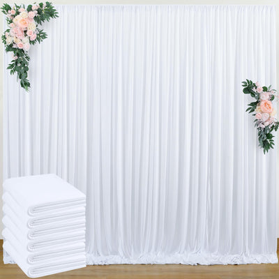 50 ft x 10 ft Wrinkle Free White Backdrop Curtain for Wedding Parties, Polyester Photo Backdrop Drapes for Baby Shower Birthday Party Backdrop Stand, Bulk Thick Background Curtains, 5x10FT 10 Panels - Backdrop Bliss50 ft x 10 ft Wrinkle Free White Backdrop Curtain for Wedding Parties, Polyester Photo Backdrop Drapes for Baby Shower Birthday Party Backdrop Stand, Bulk Thick Background Curtains, 5x10FT 10 Panels