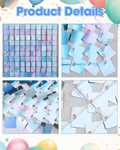 Pink Shimmer Wall Backdrop 24 Panels Cover 6 x 4 Ft, Photo Backdrops for Wedding,Anniversary,Birthday,Party Decoration Backdrop Bliss