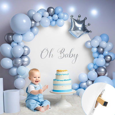 7.5FT Royal Blue Round Wedding Backdrop Cover,Circle Balloon Arch Backgound Stand Cover for Birthday Party Baby Shower Halloween Decoration (Royal Blue) - Backdrop Bliss7.5FT Royal Blue Round Wedding Backdrop Cover,Circle Balloon Arch Backgound Stand Cover for Birthday Party Baby Shower Halloween Decoration (Royal Blue)