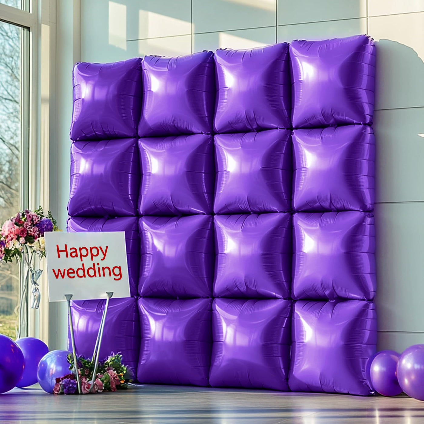 NISOCY 48PCS Green Square Foil Balloons Wall Backdrop Double Sided Green Balloons Tunnel Arch Kit for Baby Shower Birthday Anniversary Summer Party Decoration Backdrop Bliss