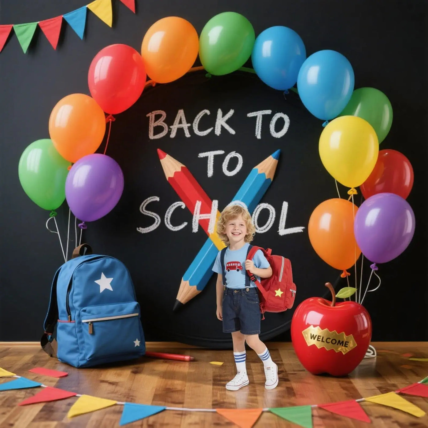 7.2FT Navy Blue Round Backdrop Cover for 5 to 7.2ft Circle Arch Stand - Haefoo Back to School Decoration Circle Backdrop Cover for Birthday, Wedding, Baby Shower Photography Background Party Decor Backdrop Bliss