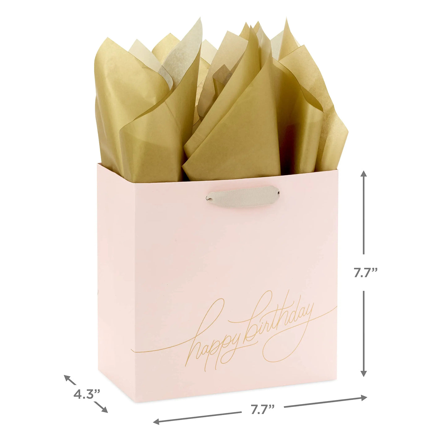 Hallmark Signature 7" Medium Birthday Gift Bag with Tissue Paper (Pink Flowers) Backdrop Bliss