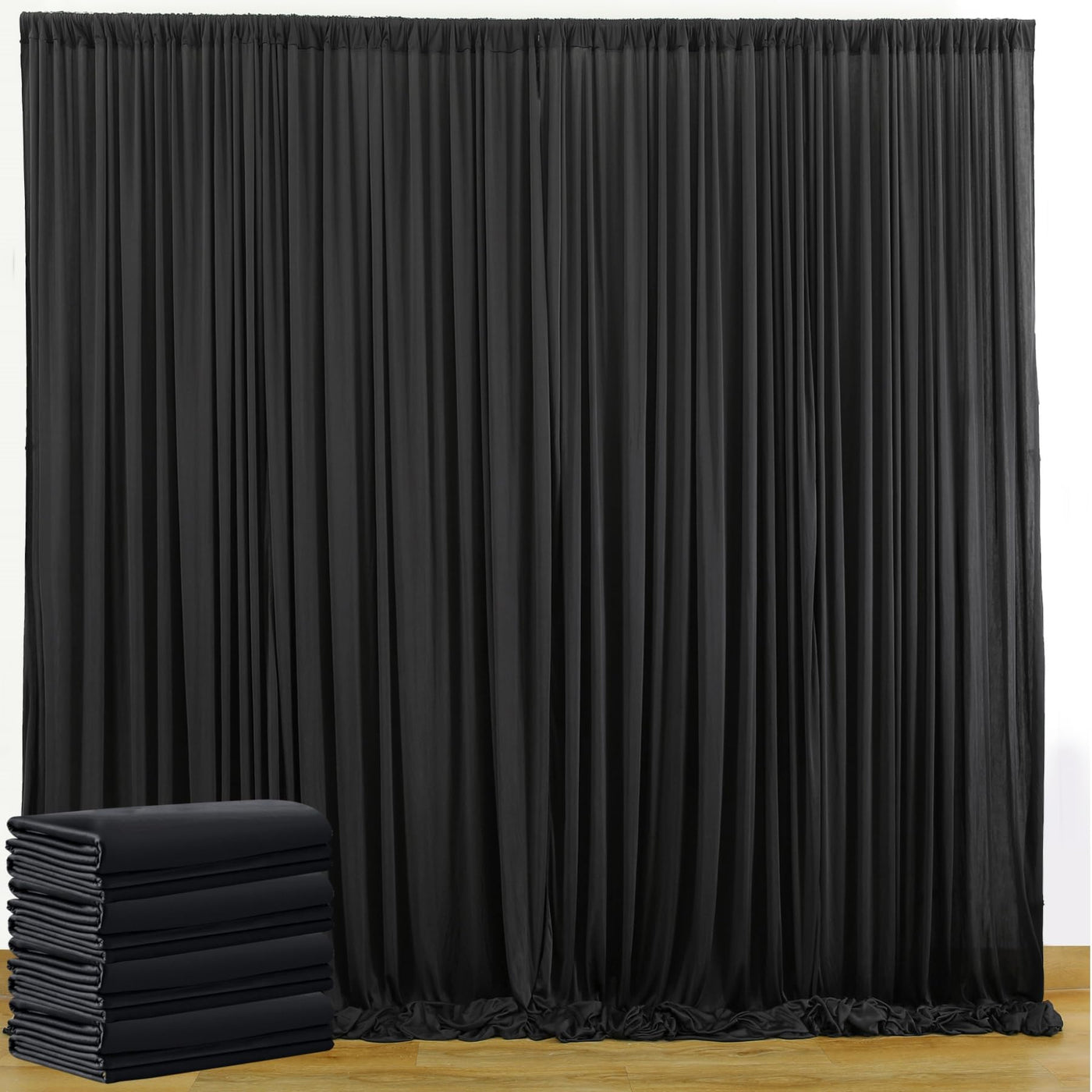 40FTx12FT White Wrinkle - Free Wedding Backdrop Curtain - Silky Washable White Polyester Drapes for Baby Showers, Birthday Parties, Photography, and Wedding Receptions - 8 Panels 5FTx12FT - Backdrop Bliss40FTx12FT White Wrinkle - Free Wedding Backdrop Curtain - Silky Washable White Polyester Drapes for Baby Showers, Birthday Parties, Photography, and Wedding Receptions - 8 Panels 5FTx12FT