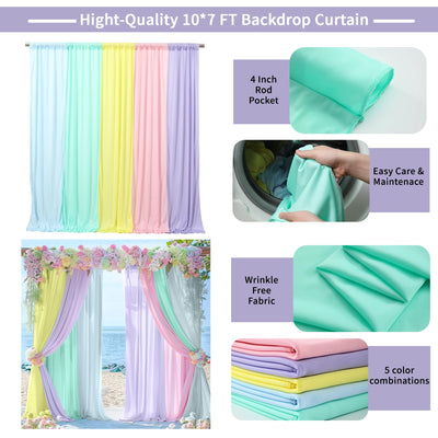 JCJ Unicorn Pastel Backdrop 5 Panels Rainbow Backdrop Curtains for Birthday Party Girls Bedroom Classroom Decoration 10 * 7FT - Backdrop BlissJCJ Unicorn Pastel Backdrop 5 Panels Rainbow Backdrop Curtains for Birthday Party Girls Bedroom Classroom Decoration 10 * 7FT