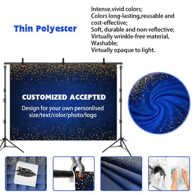 7x5ft Dark Blue Birthday Backdrop Happy Birthday Background Banner Dark Blue Gold Dots Photography Background Blue Birthday Party Decorations Banner - Backdrop Bliss7x5ft Dark Blue Birthday Backdrop Happy Birthday Background Banner Dark Blue Gold Dots Photography Background Blue Birthday Party Decorations Banner