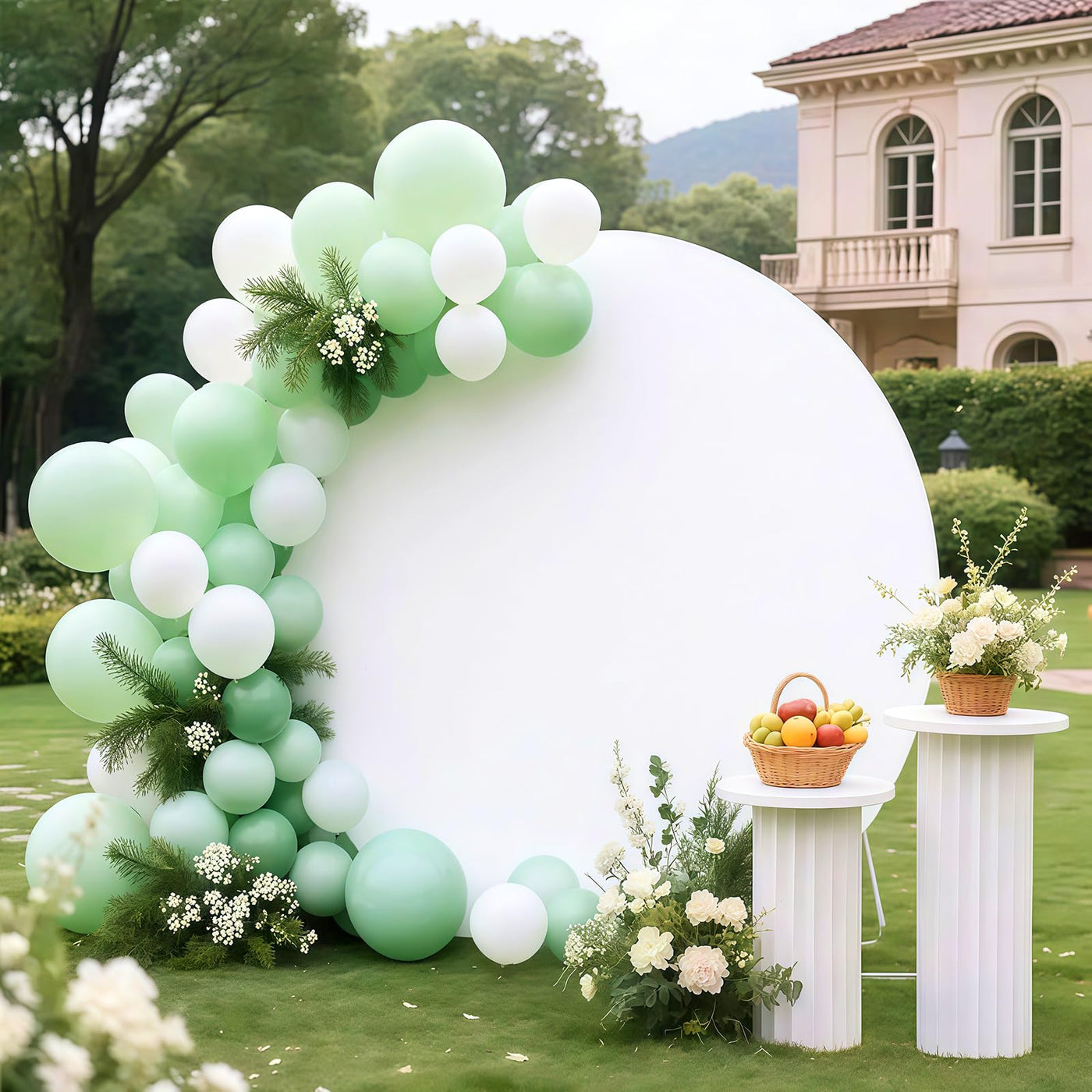 7.5FT Royal Blue Round Wedding Backdrop Cover,Circle Balloon Arch Backgound Stand Cover for Birthday Party Baby Shower Halloween Decoration (Royal Blue) - Backdrop Bliss7.5FT Royal Blue Round Wedding Backdrop Cover,Circle Balloon Arch Backgound Stand Cover for Birthday Party Baby Shower Halloween Decoration (Royal Blue)