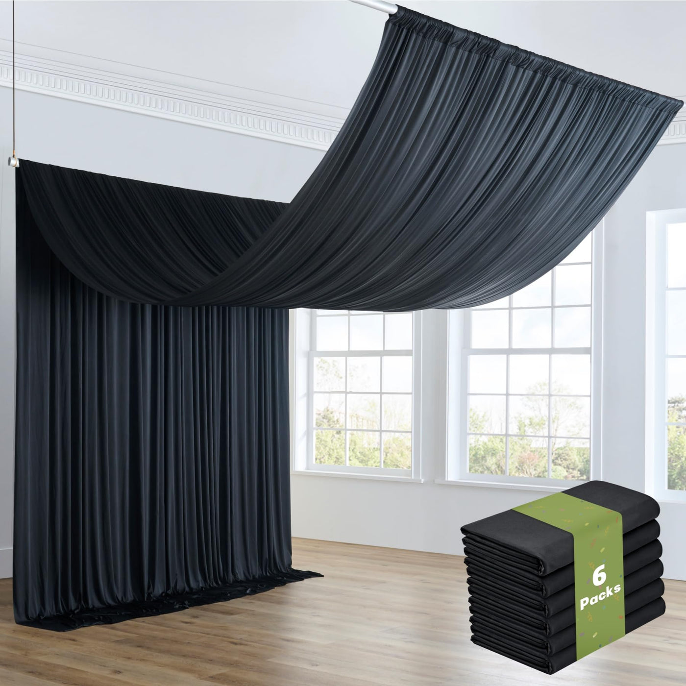 40FTx12FT White Wrinkle - Free Wedding Backdrop Curtain - Silky Washable White Polyester Drapes for Baby Showers, Birthday Parties, Photography, and Wedding Receptions - 8 Panels 5FTx12FT - Backdrop Bliss40FTx12FT White Wrinkle - Free Wedding Backdrop Curtain - Silky Washable White Polyester Drapes for Baby Showers, Birthday Parties, Photography, and Wedding Receptions - 8 Panels 5FTx12FT