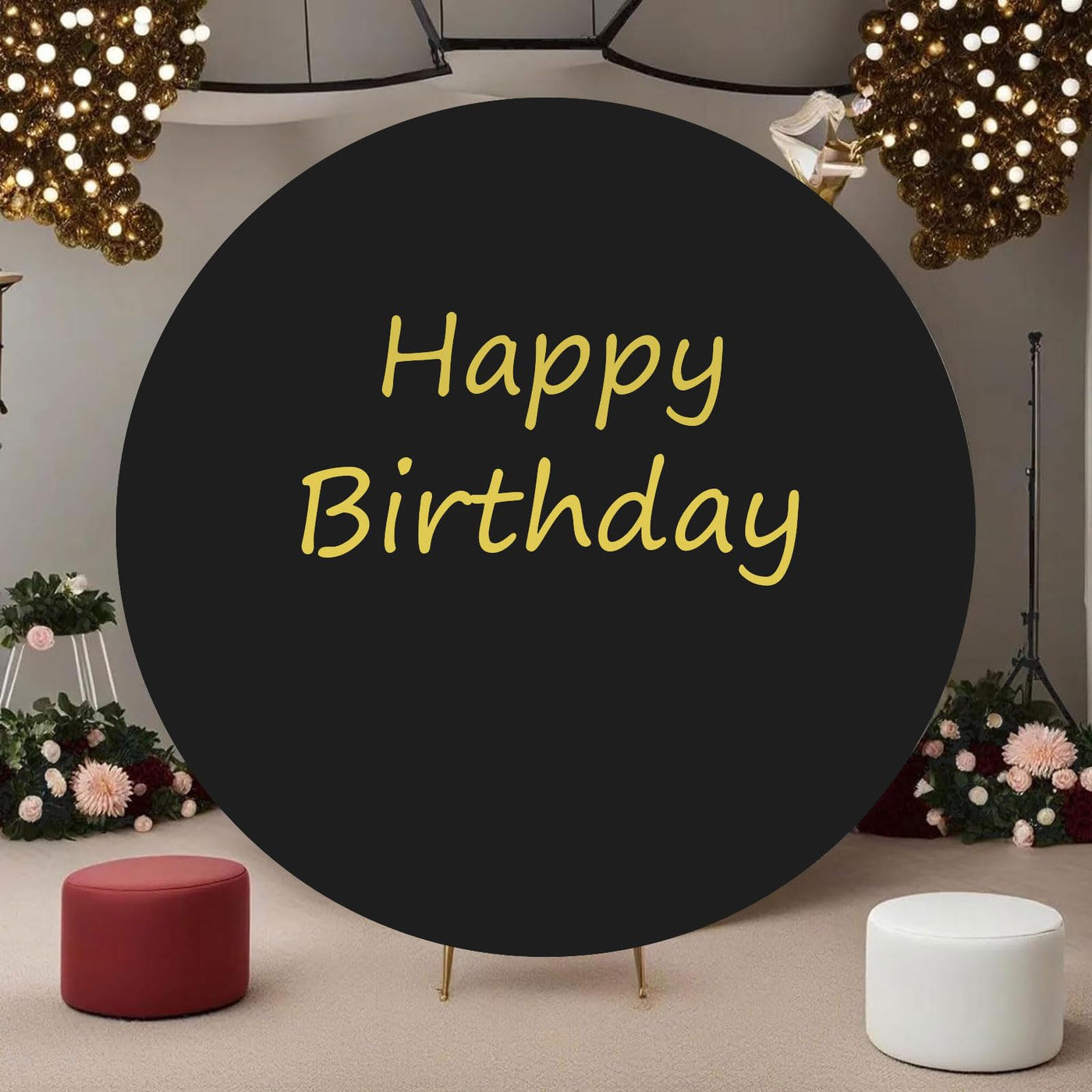 7.5FT Royal Blue Round Wedding Backdrop Cover,Circle Balloon Arch Backgound Stand Cover for Birthday Party Baby Shower Halloween Decoration (Royal Blue) - Backdrop Bliss7.5FT Royal Blue Round Wedding Backdrop Cover,Circle Balloon Arch Backgound Stand Cover for Birthday Party Baby Shower Halloween Decoration (Royal Blue)