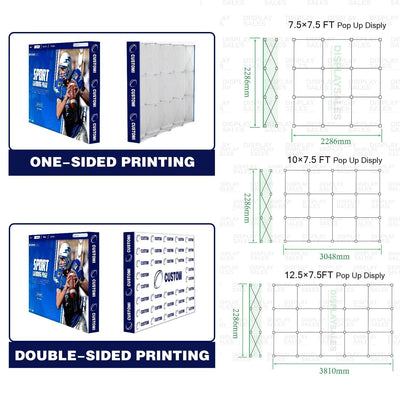 Custom Pop Up Display Trade Show Backdrop with Stand 7.5 x 7.5 FT Large Tension Fabric Backdrop Display Portable Tradeshow Booth Display Banner for Business,Campuses, Weddings, Corporate - Backdrop BlissCustom Pop Up Display Trade Show Backdrop with Stand 7.5 x 7.5 FT Large Tension Fabric Backdrop Display Portable Tradeshow Booth Display Banner for Business,Campuses, Weddings, Corporate