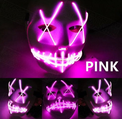 Halloween Led Glowing Full Face Mask - Backdrop BlissHalloween Led Glowing Full Face Mask