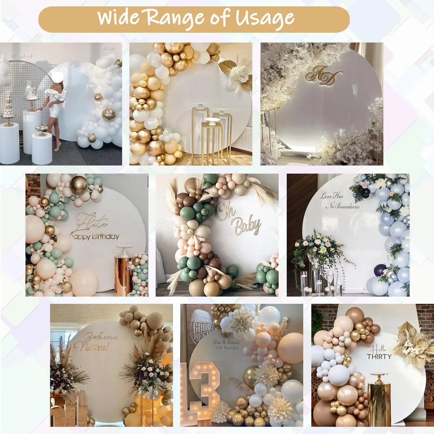 7.2FT Navy Blue Round Backdrop Cover for 5 to 7.2ft Circle Arch Stand - Haefoo Back to School Decoration Circle Backdrop Cover for Birthday, Wedding, Baby Shower Photography Background Party Decor Backdrop Bliss