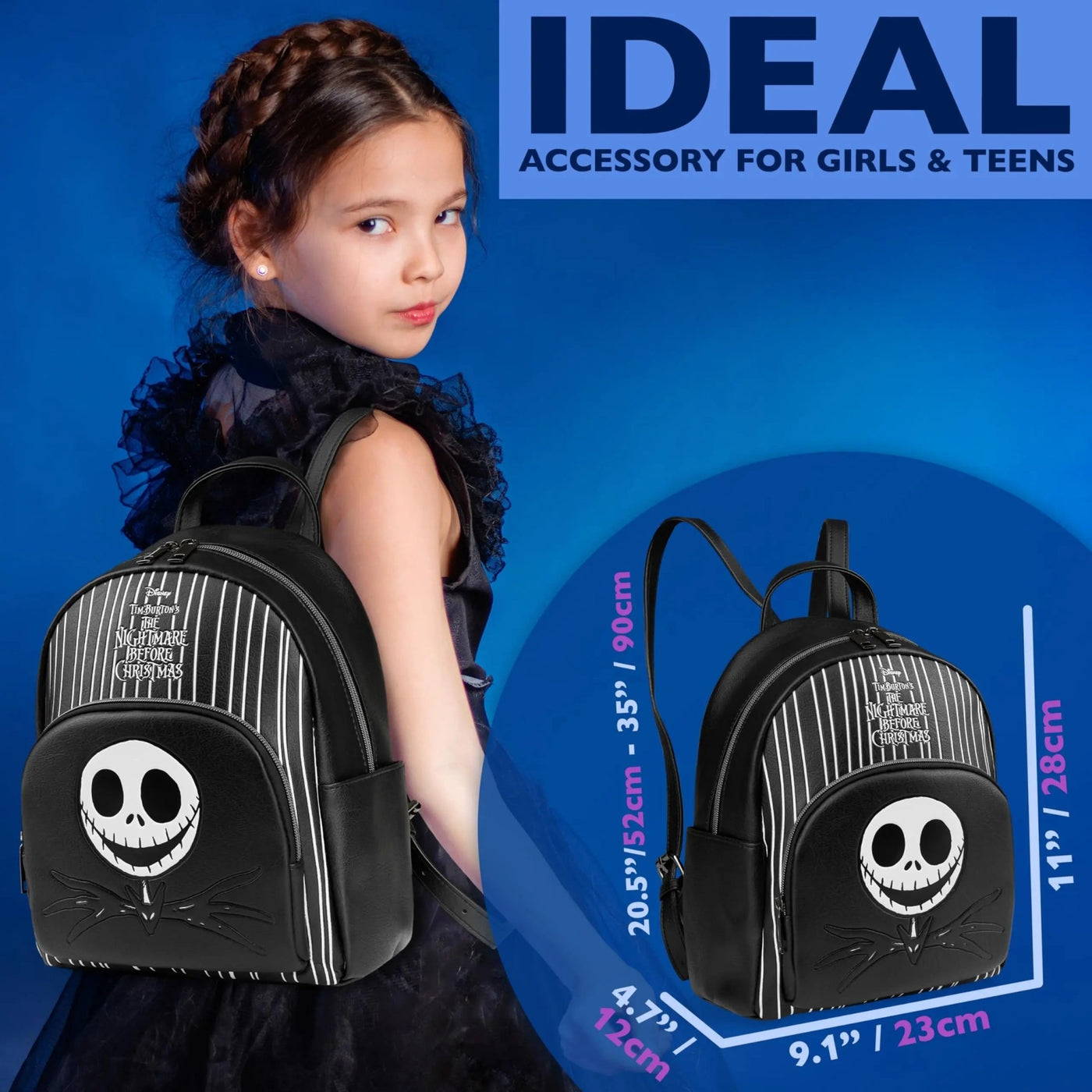Disney Stitch Backpack for Girls Teens Women with Double Straps Daypack Backpacks for School Travel Trip Park Gifts for Girls (Multi Jack & Sally) - Backdrop BlissDisney Stitch Backpack for Girls Teens Women with Double Straps Daypack Backpacks for School Travel Trip Park Gifts for Girls (Multi Jack & Sally)