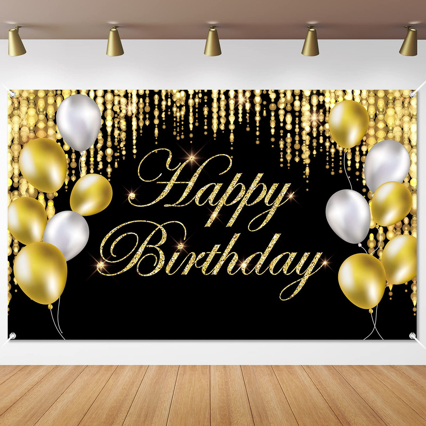 Black Gold Happy Birthday Banner Backdrop Large Yard Sign backgroud It's My Birthday Backdrop Baby Shower Party Indoor Outdoor Car Decoration Supplies for Men Women Boys Girls - Backdrop BlissBlack Gold Happy Birthday Banner Backdrop Large Yard Sign backgroud It's My Birthday Backdrop Baby Shower Party Indoor Outdoor Car Decoration Supplies for Men Women Boys Girls