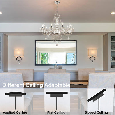 PAPAYA Modern Chrome Beaded Hanging Chandelier Shades (W8.7 x H13), Beads Pendant Shade with Acrylic Crystal, Ceiling Chandelier Beaded Lampshade for Wedding Party Event Home Decoration Backdrop Bliss