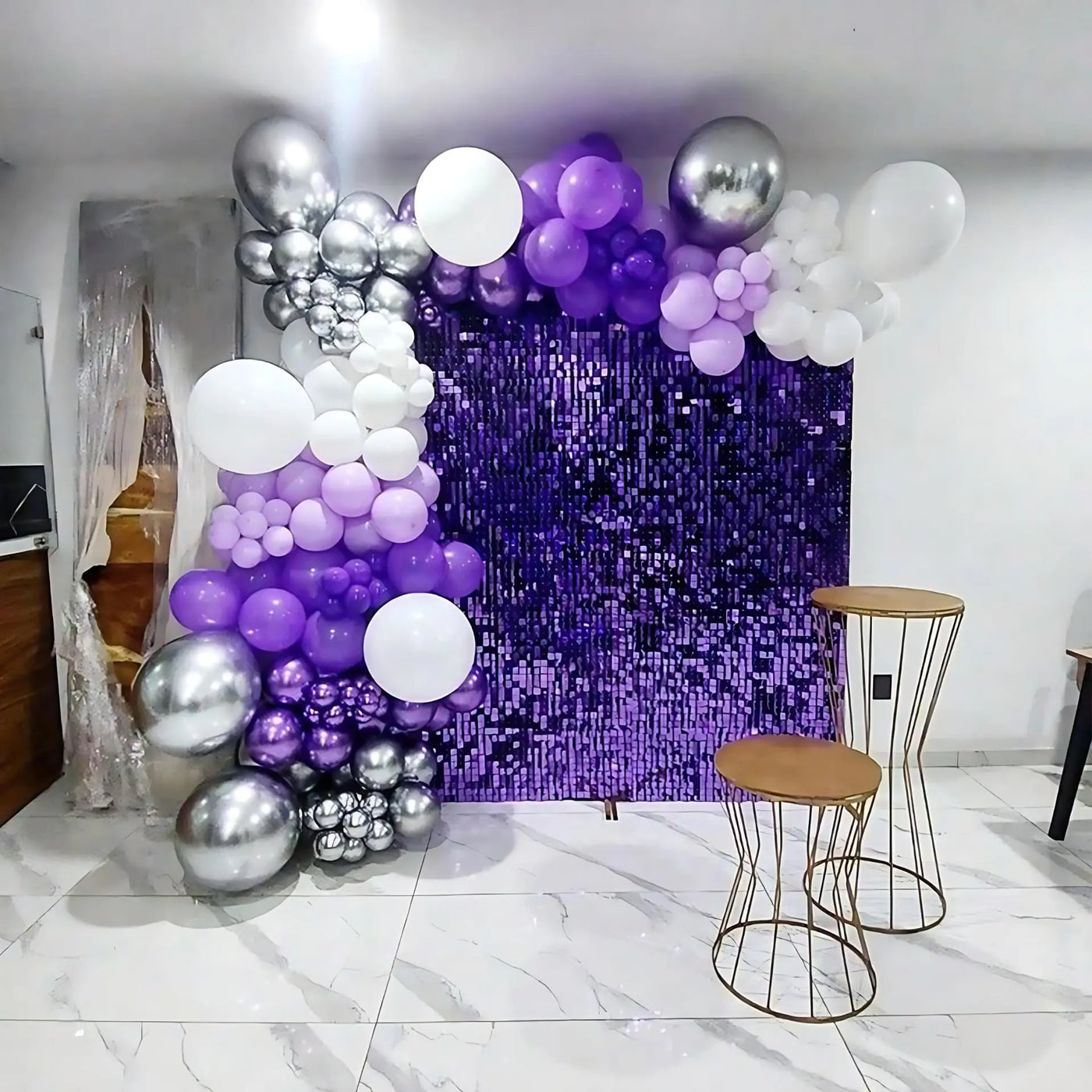 Pink Shimmer Wall Backdrop 24 Panels Cover 6 x 4 Ft, Photo Backdrops for Wedding,Anniversary,Birthday,Party Decoration Backdrop Bliss