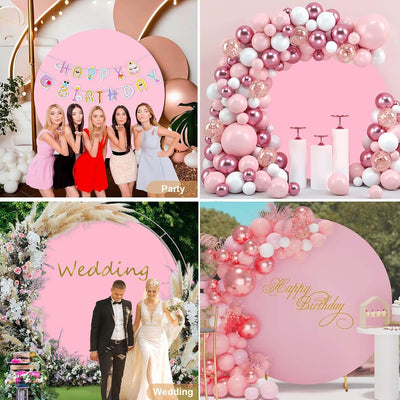 7.5FT Royal Blue Round Wedding Backdrop Cover,Circle Balloon Arch Backgound Stand Cover for Birthday Party Baby Shower Halloween Decoration (Royal Blue) - Backdrop Bliss7.5FT Royal Blue Round Wedding Backdrop Cover,Circle Balloon Arch Backgound Stand Cover for Birthday Party Baby Shower Halloween Decoration (Royal Blue)