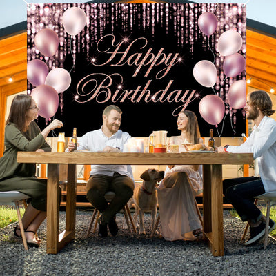 Black Gold Happy Birthday Banner Backdrop Large Yard Sign backgroud It's My Birthday Backdrop Baby Shower Party Indoor Outdoor Car Decoration Supplies for Men Women Boys Girls - Backdrop BlissBlack Gold Happy Birthday Banner Backdrop Large Yard Sign backgroud It's My Birthday Backdrop Baby Shower Party Indoor Outdoor Car Decoration Supplies for Men Women Boys Girls