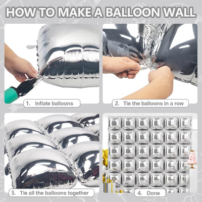 NISOCY 48PCS Green Square Foil Balloons Wall Backdrop Double Sided Green Balloons Tunnel Arch Kit for Baby Shower Birthday Anniversary Summer Party Decoration Backdrop Bliss