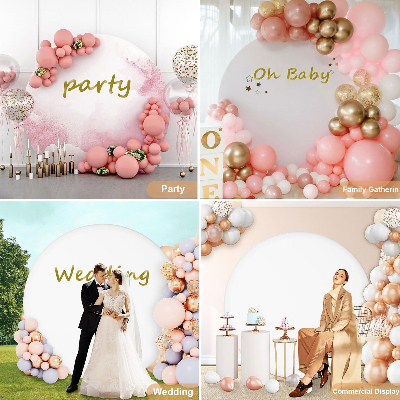 7.5FT Royal Blue Round Wedding Backdrop Cover,Circle Balloon Arch Backgound Stand Cover for Birthday Party Baby Shower Halloween Decoration (Royal Blue) - Backdrop Bliss7.5FT Royal Blue Round Wedding Backdrop Cover,Circle Balloon Arch Backgound Stand Cover for Birthday Party Baby Shower Halloween Decoration (Royal Blue)