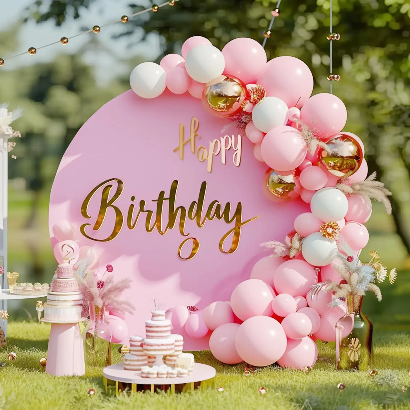 7.2FT Navy Blue Round Backdrop Cover for 5 to 7.2ft Circle Arch Stand - Haefoo Back to School Decoration Circle Backdrop Cover for Birthday, Wedding, Baby Shower Photography Background Party Decor Backdrop Bliss