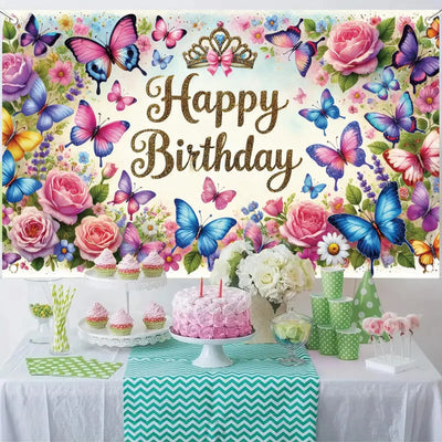 Happy Birthday Backdrop Banner Rose Gold Glitter Floral Photography Background for Women Girls Lady Wedding Baby Shower Birthday Supplies Photo Props Party Decorations Cake Table 6x4ft - Backdrop BlissHappy Birthday Backdrop Banner Rose Gold Glitter Floral Photography Background for Women Girls Lady Wedding Baby Shower Birthday Supplies Photo Props Party Decorations Cake Table 6x4ft