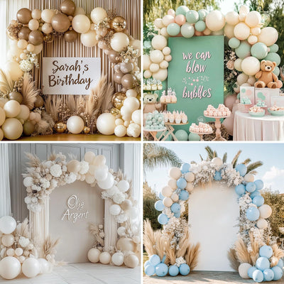 RUBFAC 135pcs Gold Balloons Different Sizes 18 12 10 5 Inch for Garland Arch, Latex Metallic Balloon for Birthday Graduation Party Wedding Decorations Backdrop Bliss