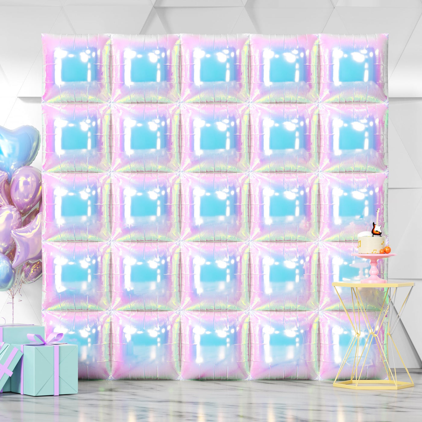 NISOCY 48PCS Green Square Foil Balloons Wall Backdrop Double Sided Green Balloons Tunnel Arch Kit for Baby Shower Birthday Anniversary Summer Party Decoration Backdrop Bliss