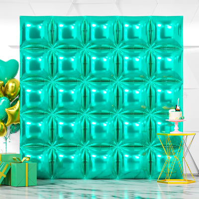NISOCY 48PCS Green Square Foil Balloons Wall Backdrop Double Sided Green Balloons Tunnel Arch Kit for Baby Shower Birthday Anniversary Summer Party Decoration Backdrop Bliss