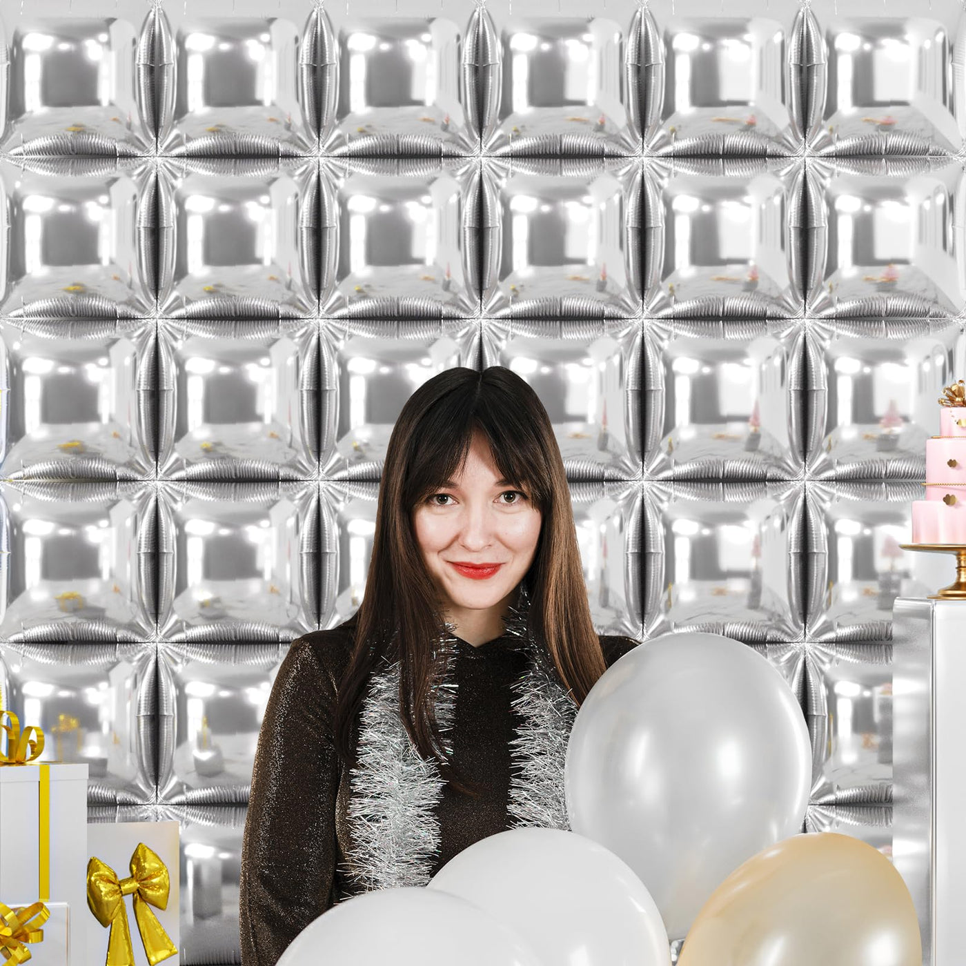 NISOCY 48PCS Green Square Foil Balloons Wall Backdrop Double Sided Green Balloons Tunnel Arch Kit for Baby Shower Birthday Anniversary Summer Party Decoration Backdrop Bliss