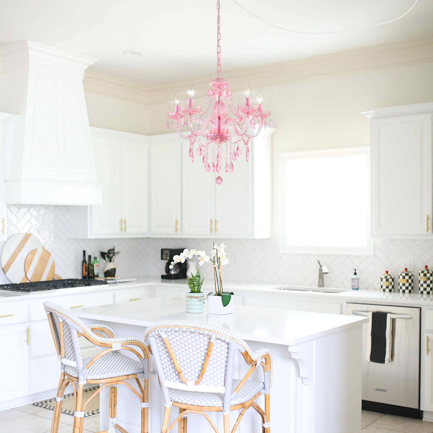 PAPAYA Modern Chrome Beaded Hanging Chandelier Shades (W8.7 x H13), Beads Pendant Shade with Acrylic Crystal, Ceiling Chandelier Beaded Lampshade for Wedding Party Event Home Decoration Backdrop Bliss