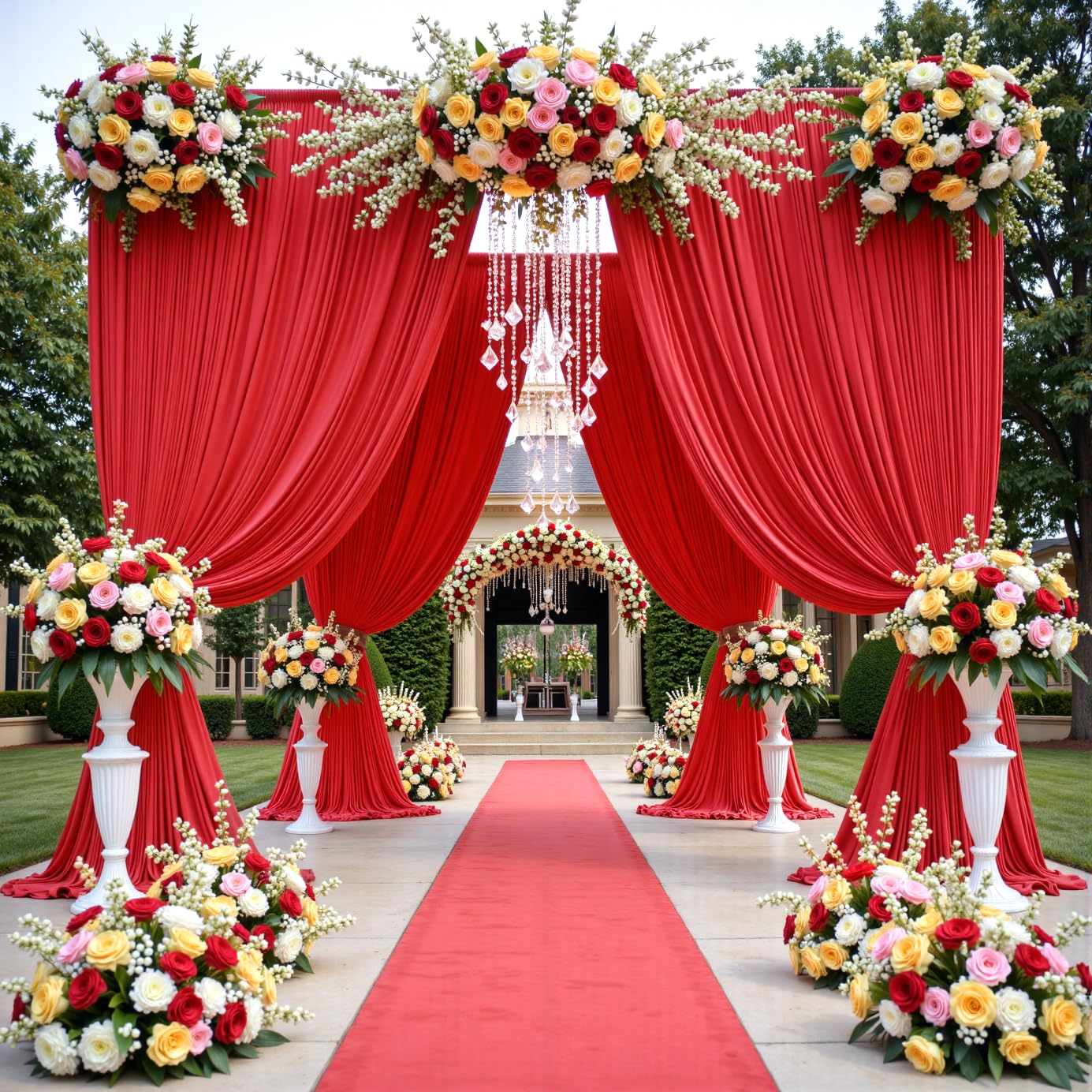 40FTx12FT White Wrinkle - Free Wedding Backdrop Curtain - Silky Washable White Polyester Drapes for Baby Showers, Birthday Parties, Photography, and Wedding Receptions - 8 Panels 5FTx12FT - Backdrop Bliss40FTx12FT White Wrinkle - Free Wedding Backdrop Curtain - Silky Washable White Polyester Drapes for Baby Showers, Birthday Parties, Photography, and Wedding Receptions - 8 Panels 5FTx12FT