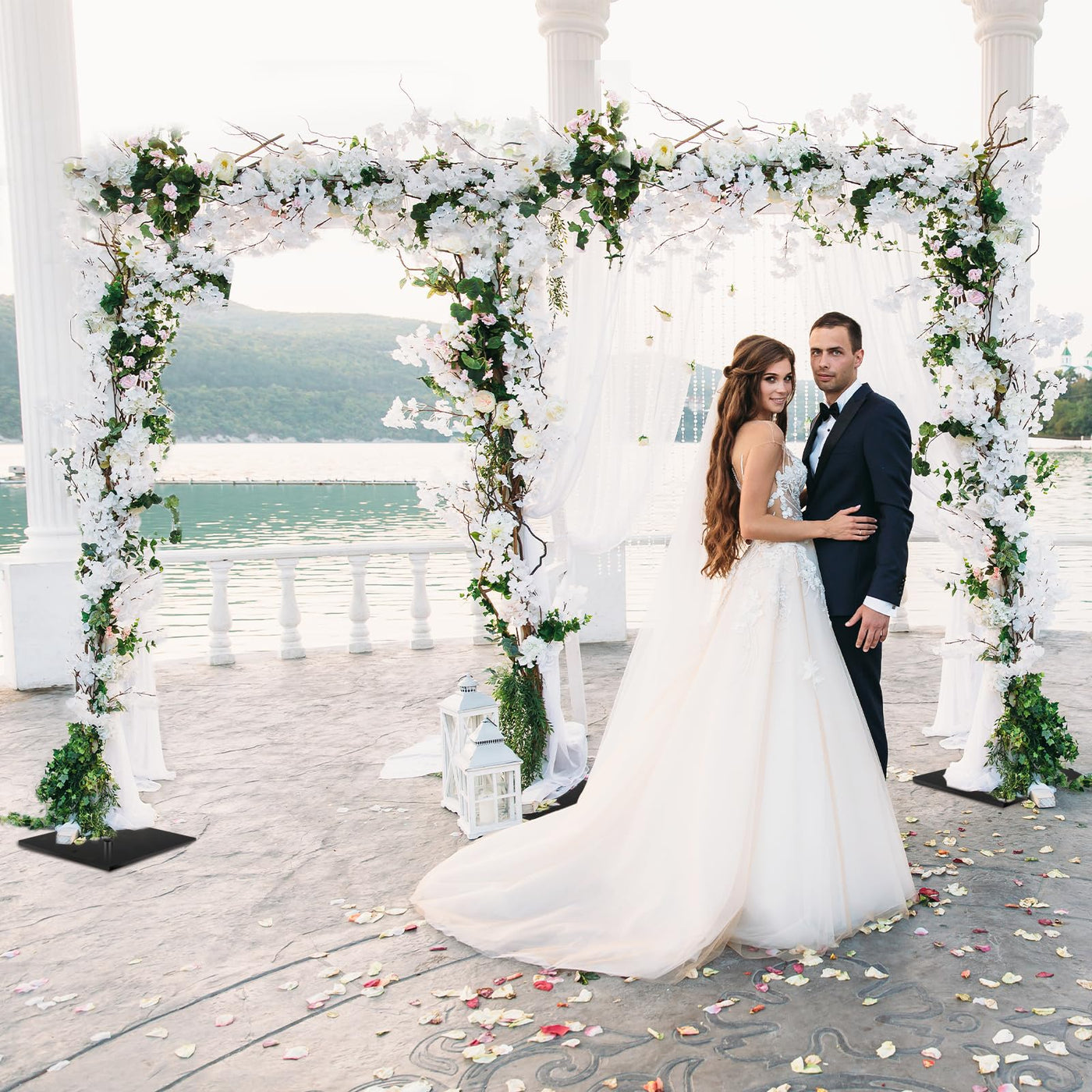 EMART 8.5x20ft(HxW) Photography Backdrop Stand for Parties, Adjustable Photo Pipe and Drape Background Back Drop Holder Frame Kit with Heavy Duty Metal Steel Base for Birthday Wedding - Black - Backdrop BlissEMART 8.5x20ft(HxW) Photography Backdrop Stand for Parties, Adjustable Photo Pipe and Drape Background Back Drop Holder Frame Kit with Heavy Duty Metal Steel Base for Birthday Wedding - Black