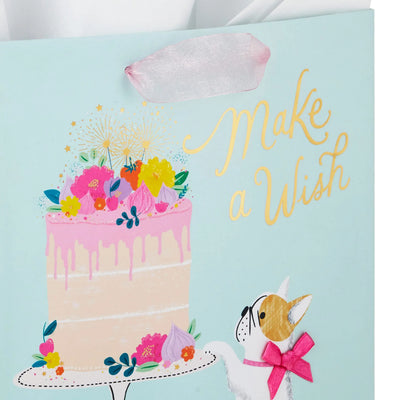 Hallmark Signature 7" Medium Birthday Gift Bag with Tissue Paper (Pink Flowers) Backdrop Bliss