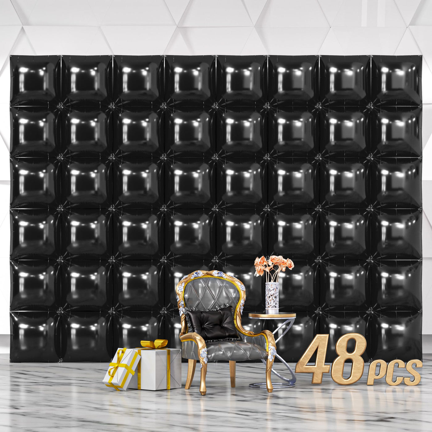 NISOCY 48PCS Green Square Foil Balloons Wall Backdrop Double Sided Green Balloons Tunnel Arch Kit for Baby Shower Birthday Anniversary Summer Party Decoration Backdrop Bliss