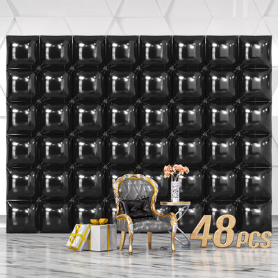 NISOCY 48PCS Green Square Foil Balloons Wall Backdrop Double Sided Green Balloons Tunnel Arch Kit for Baby Shower Birthday Anniversary Summer Party Decoration Backdrop Bliss