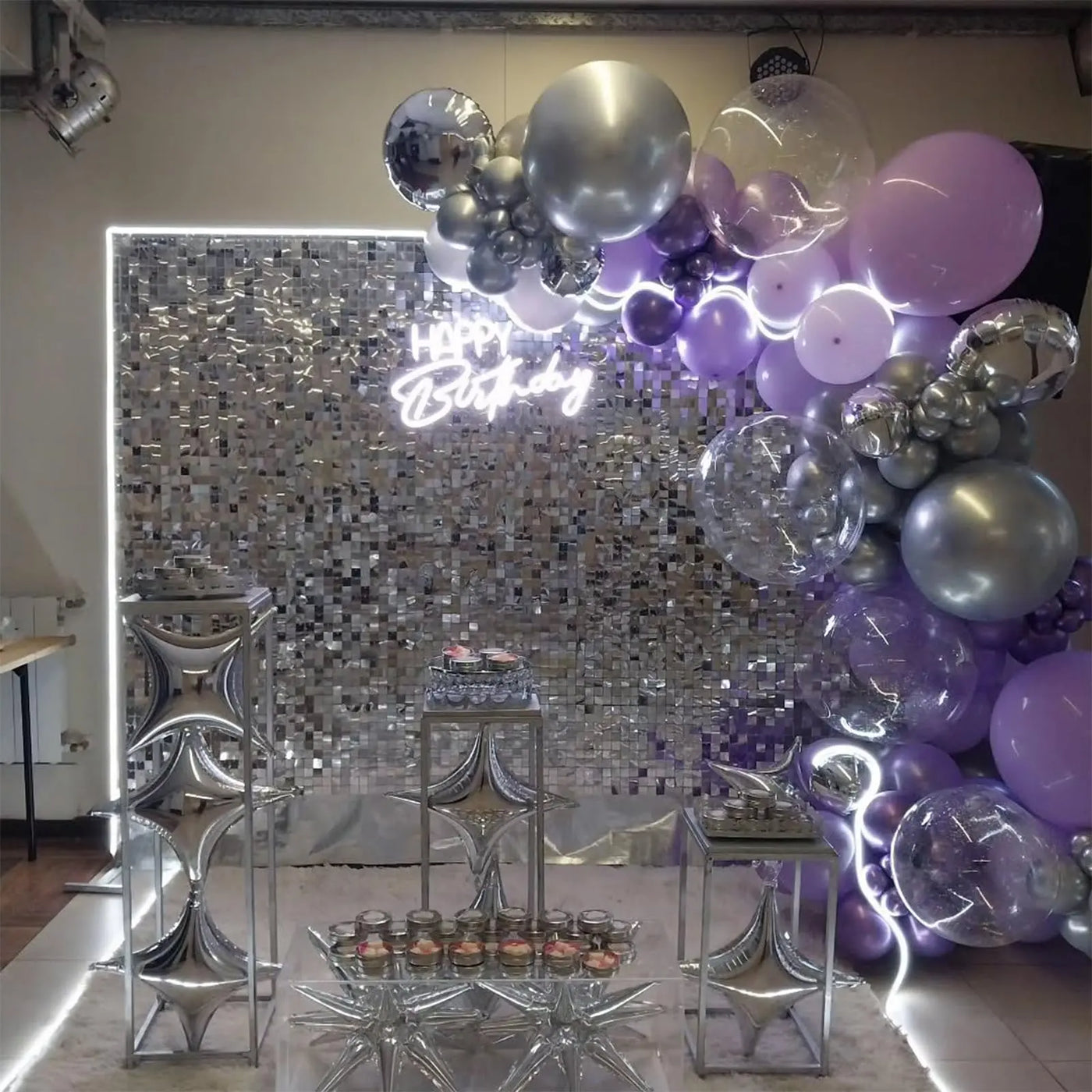 Pink Shimmer Wall Backdrop 24 Panels Cover 6 x 4 Ft, Photo Backdrops for Wedding,Anniversary,Birthday,Party Decoration Backdrop Bliss