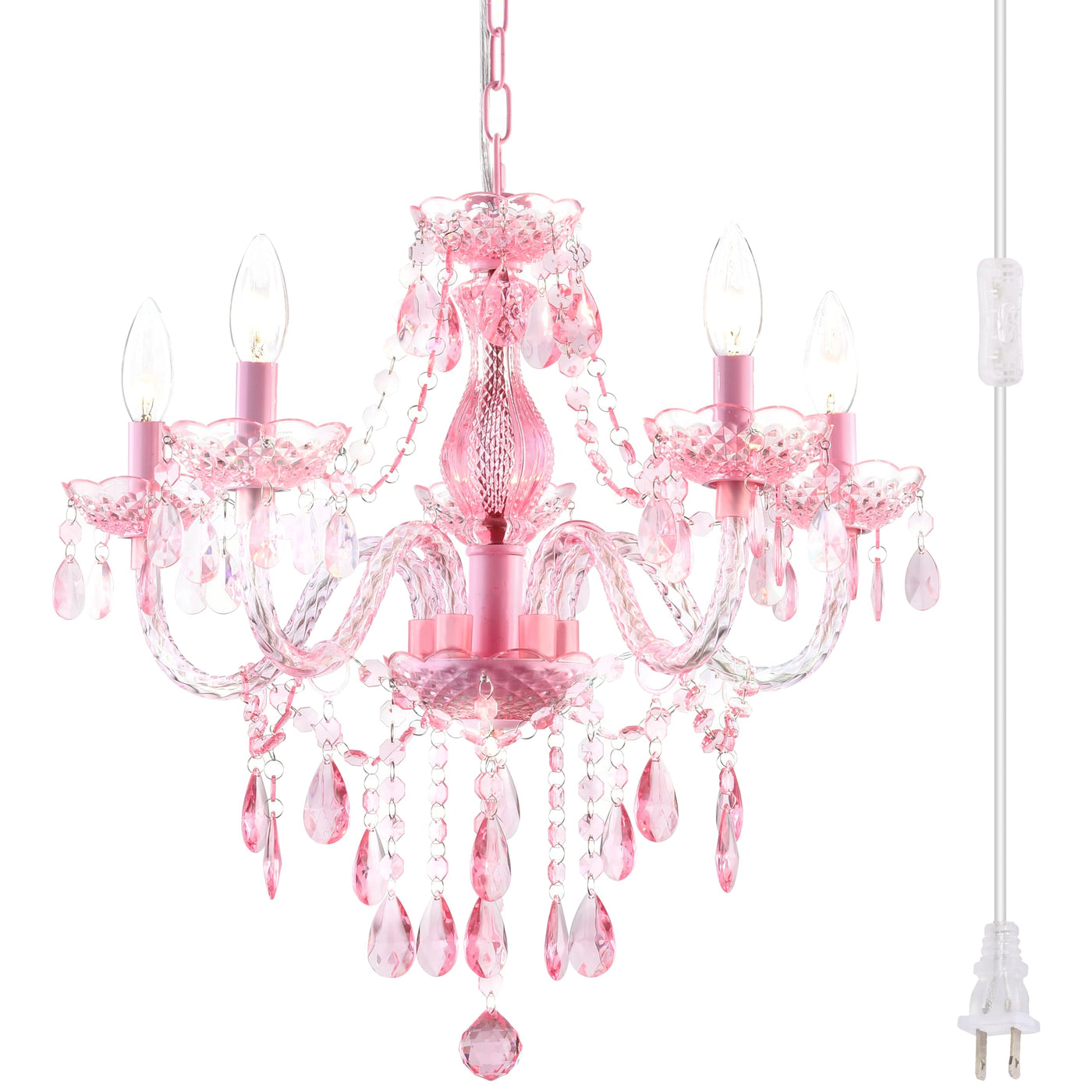 PAPAYA Modern Chrome Beaded Hanging Chandelier Shades (W8.7 x H13), Beads Pendant Shade with Acrylic Crystal, Ceiling Chandelier Beaded Lampshade for Wedding Party Event Home Decoration Backdrop Bliss