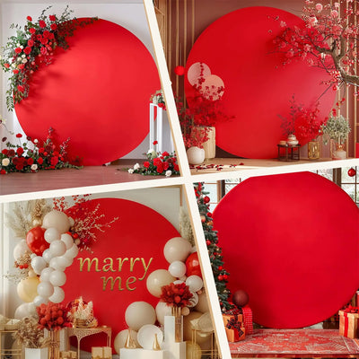 7.2FT Navy Blue Round Backdrop Cover for 5 to 7.2ft Circle Arch Stand - Haefoo Back to School Decoration Circle Backdrop Cover for Birthday, Wedding, Baby Shower Photography Background Party Decor Backdrop Bliss