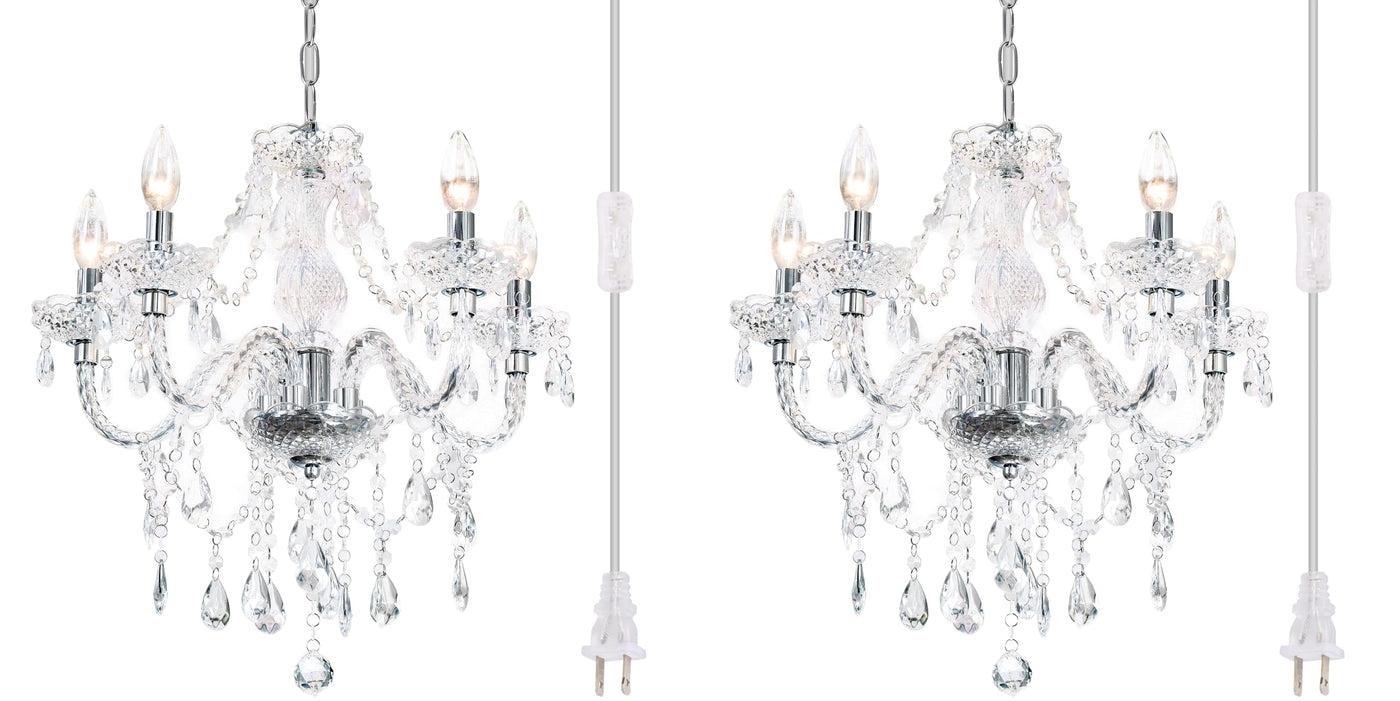 PAPAYA Modern Chrome Beaded Hanging Chandelier Shades (W8.7 x H13), Beads Pendant Shade with Acrylic Crystal, Ceiling Chandelier Beaded Lampshade for Wedding Party Event Home Decoration Backdrop Bliss