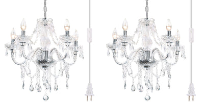 PAPAYA Modern Chrome Beaded Hanging Chandelier Shades (W8.7 x H13), Beads Pendant Shade with Acrylic Crystal, Ceiling Chandelier Beaded Lampshade for Wedding Party Event Home Decoration Backdrop Bliss