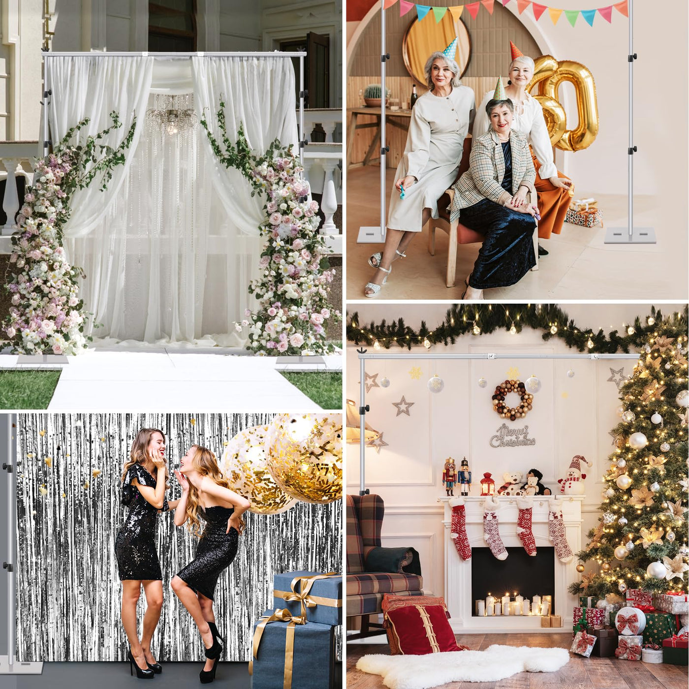 EMART Backdrop Stand, 6.5x10 ft Adjustable Photo Background Pipe and Drape Photography Kit with Heavy Duty Metal Flat Base for Parties, Wedding, Video Studio, Birthday - Black - Backdrop BlissEMART Backdrop Stand, 6.5x10 ft Adjustable Photo Background Pipe and Drape Photography Kit with Heavy Duty Metal Flat Base for Parties, Wedding, Video Studio, Birthday - Black