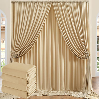 50 ft x 10 ft Wrinkle Free White Backdrop Curtain for Wedding Parties, Polyester Photo Backdrop Drapes for Baby Shower Birthday Party Backdrop Stand, Bulk Thick Background Curtains, 5x10FT 10 Panels - Backdrop Bliss50 ft x 10 ft Wrinkle Free White Backdrop Curtain for Wedding Parties, Polyester Photo Backdrop Drapes for Baby Shower Birthday Party Backdrop Stand, Bulk Thick Background Curtains, 5x10FT 10 Panels