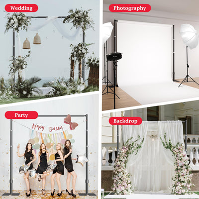 EMART Pipe and Drape Backdrop Stand Kit, 8.9ftx10ft Heavy Duty Adjustable Photo Background, Metal Frame with Flat Base for Wedding, Birthday Party, Banquet Decorations - Silver - Backdrop BlissEMART Pipe and Drape Backdrop Stand Kit, 8.9ftx10ft Heavy Duty Adjustable Photo Background, Metal Frame with Flat Base for Wedding, Birthday Party, Banquet Decorations - Silver