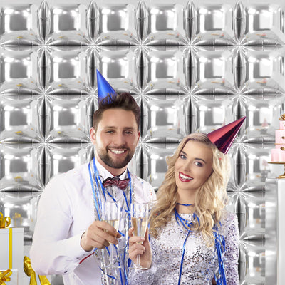 NISOCY 48PCS Green Square Foil Balloons Wall Backdrop Double Sided Green Balloons Tunnel Arch Kit for Baby Shower Birthday Anniversary Summer Party Decoration Backdrop Bliss